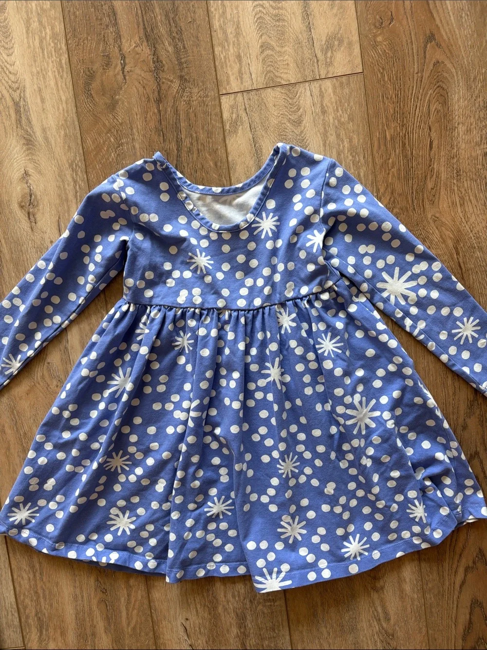 Hanna Andersson Long Sleeve Skater Dress  abstract stars print size 5